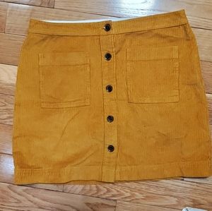 Mustard Brown Corduroy Skirt M